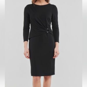 Lauren Ralph Lauren Fabiana Elbow Sleeve Waist Day Dress Womens Size 4 Black NEW